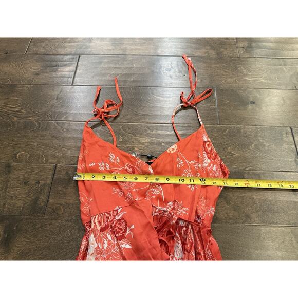 Minkpink Womens Orange Floral Hot Spring Wrap Dress Size S SMALL NWT NEW - Picture 10 of 11